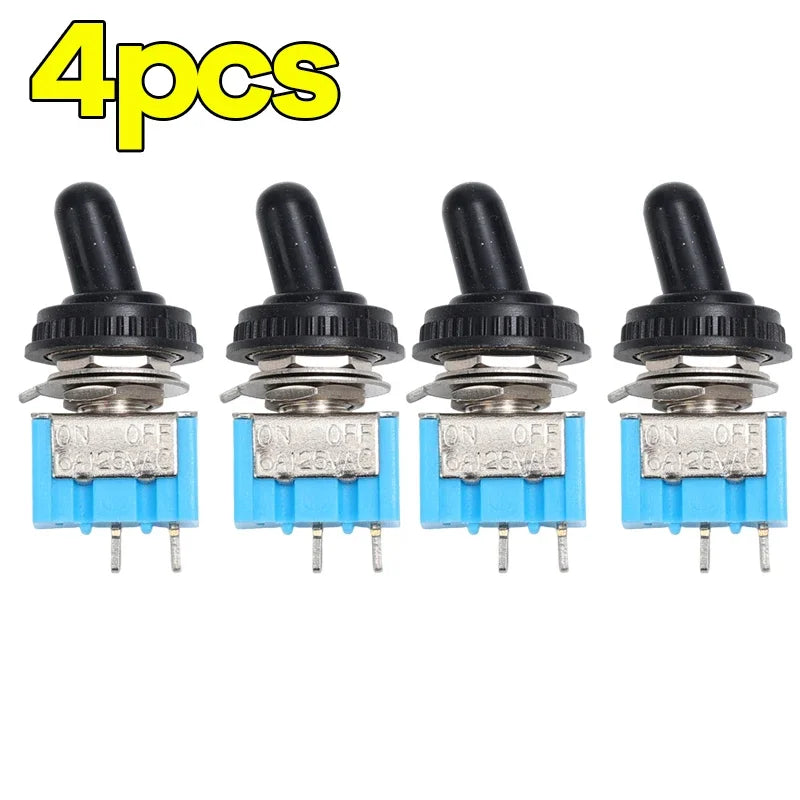 MT-S101 Mini Toggle Switch 2-Pin ON/OFF 3A 125VAC Waterproof Cap