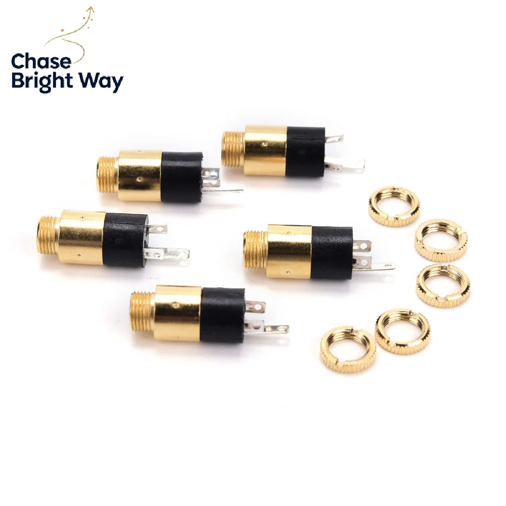 5-Pack PJ392 3.5mm Stereo Female Audio Jack Socket Connector