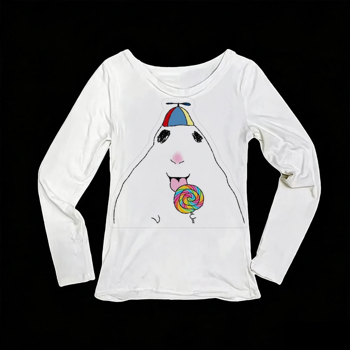 Women's Y2K Lollipop Print Long Sleeve Slim Fit T-Shirt
