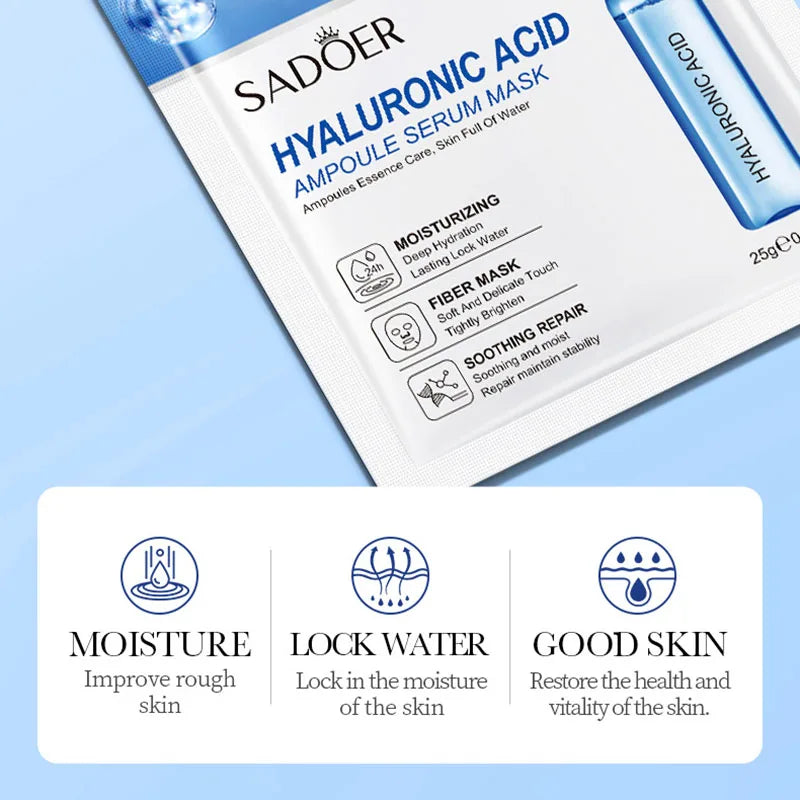 SADOER 24K Gold Vitamin C Face Mask 10-Pack | Hydrating Sheet