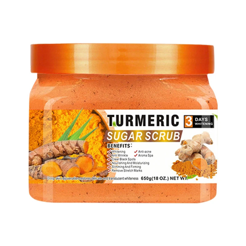 Turmeric Sugar Body Scrub 650g – Natural Brightening Exfoliator