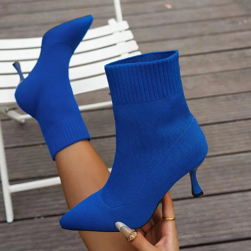 Women's Stretch Chelsea Ankle Boots – Pointed Toe Stiletto