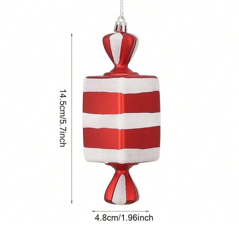 PVC Lollipop & Candy Cane Christmas Ornaments – Red & White