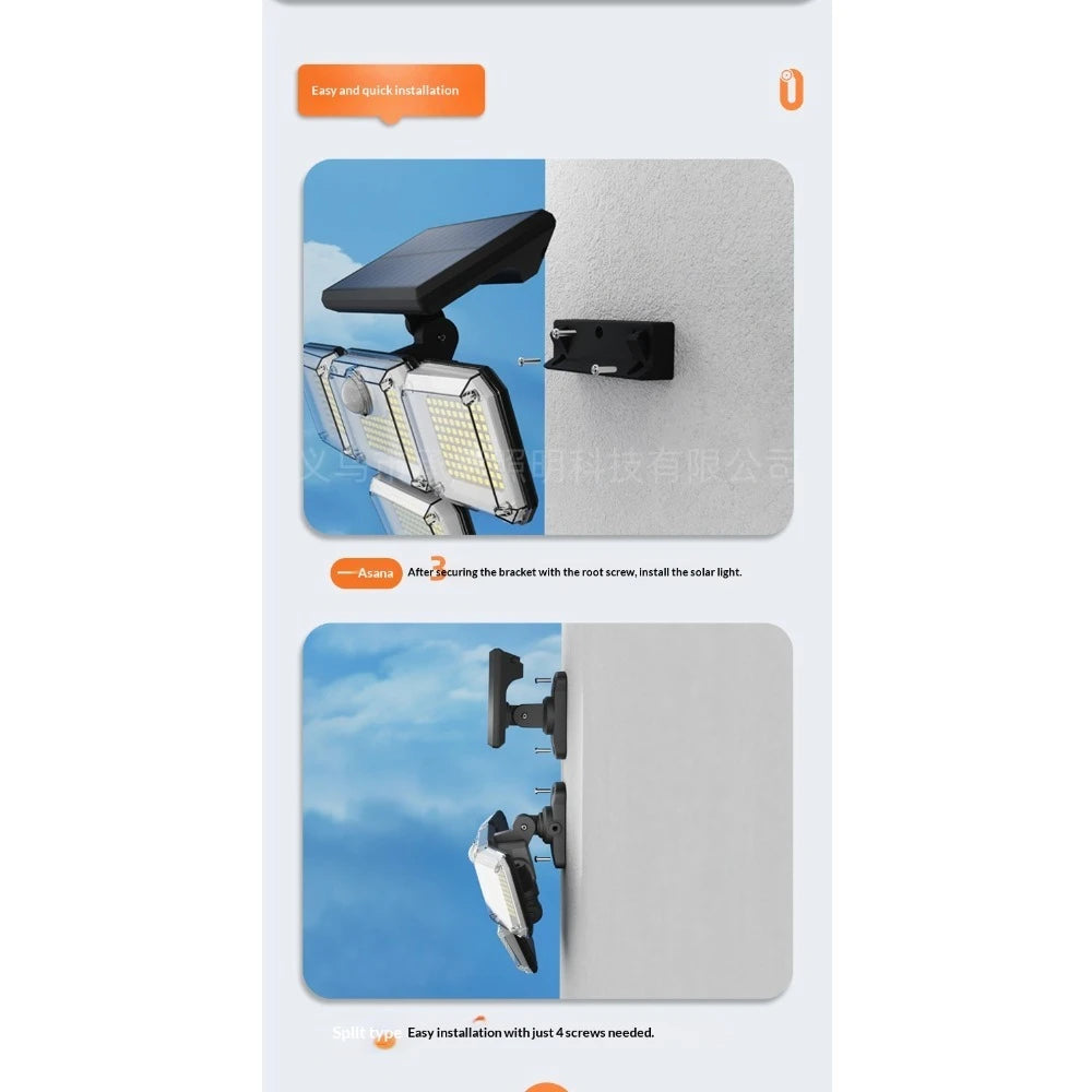 Solar Flood Light 333 LED 20W IP65 Waterproof – 3 Modes Outdoor