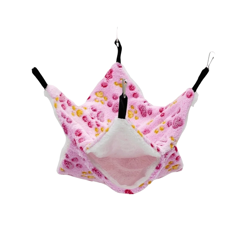 Double-Layer Plush Hamster Hammock – Warm Hanging Cage Bed