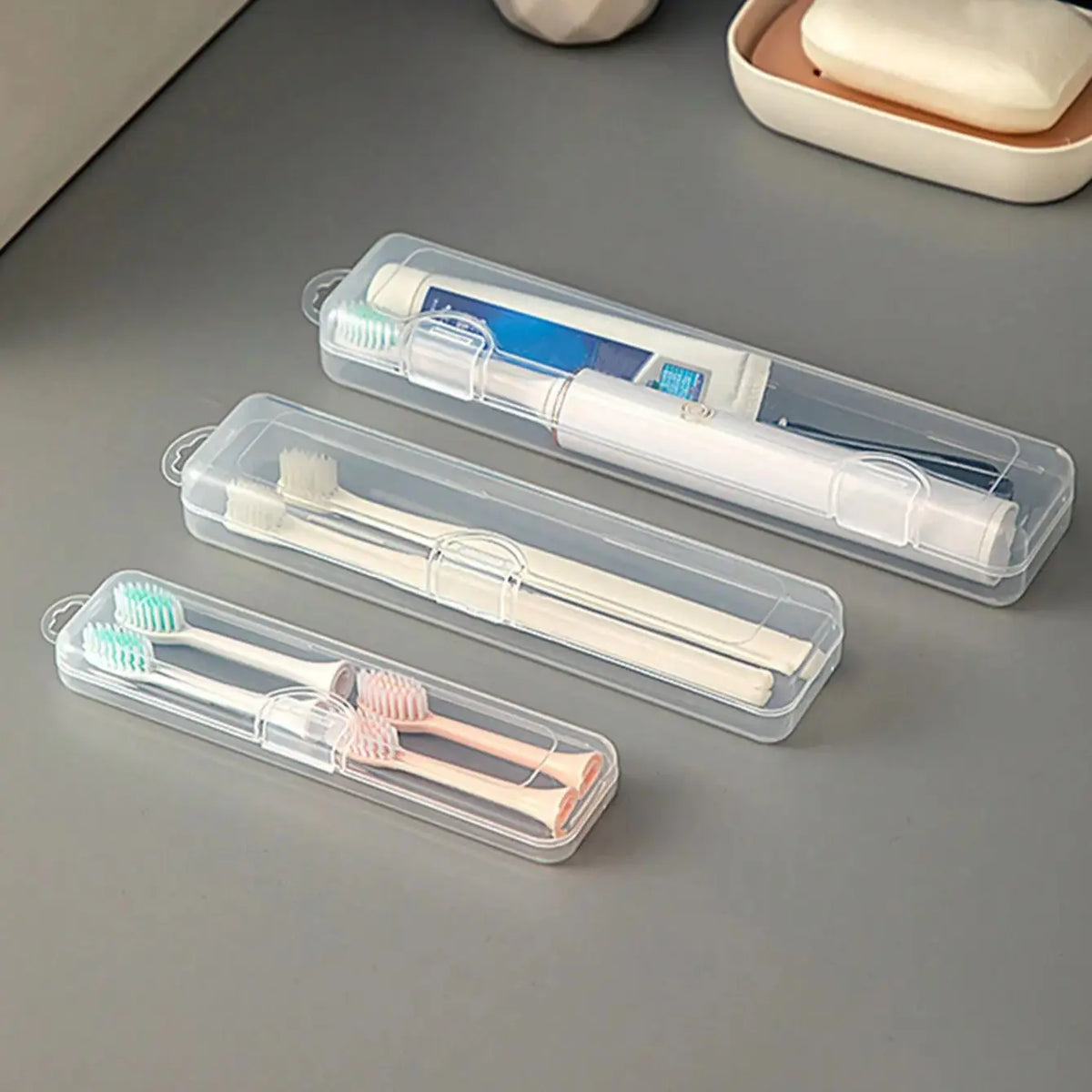 Portable Transparent Toothbrush Travel Case – Flip Storage Box