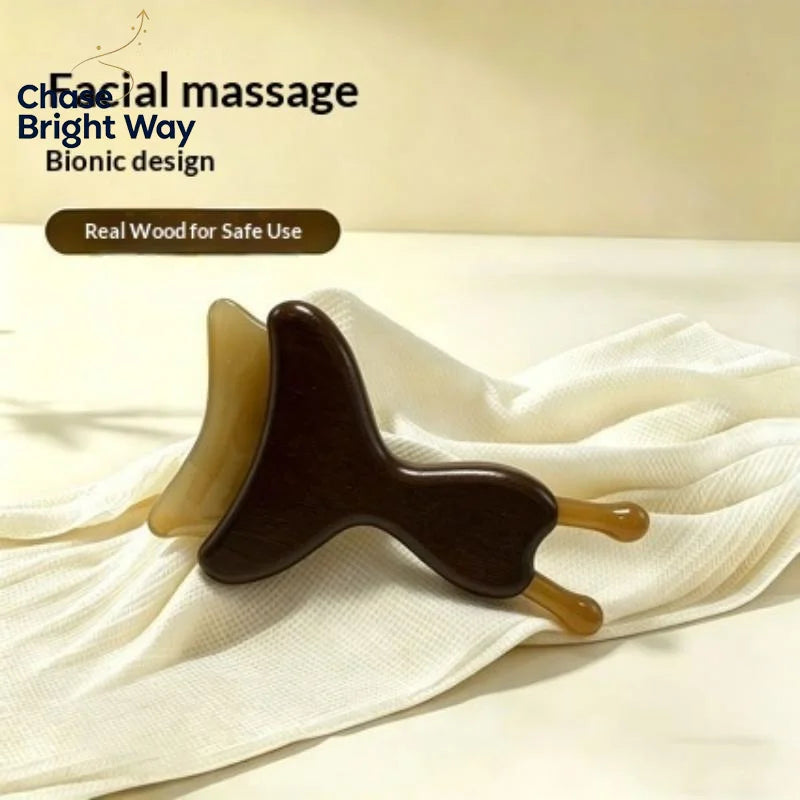 Sandalwood Butterfly Gua Sha Facial Massager & Acupressure Tool