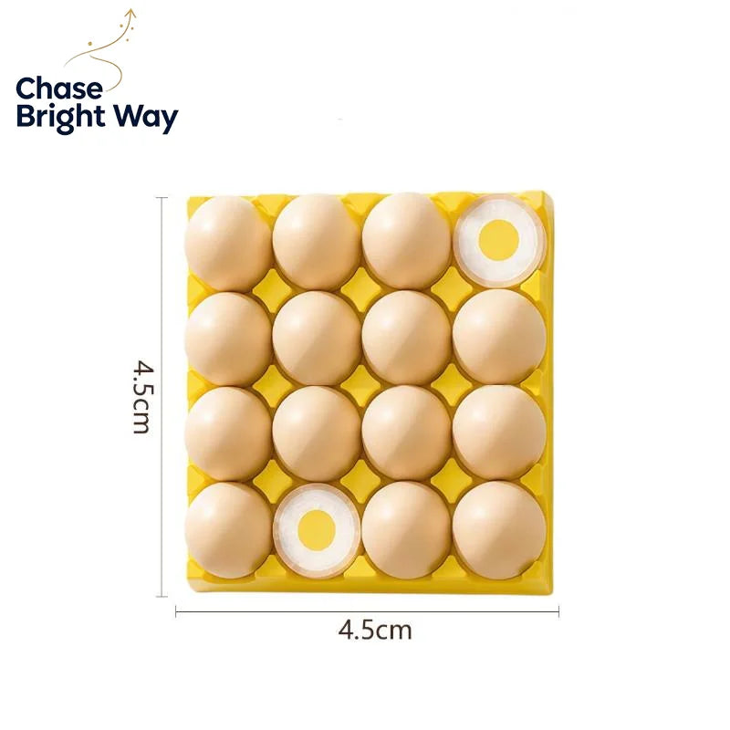 Egg-Shaped Fridge Magnets Set – 16 Resin Push Pins with Tray