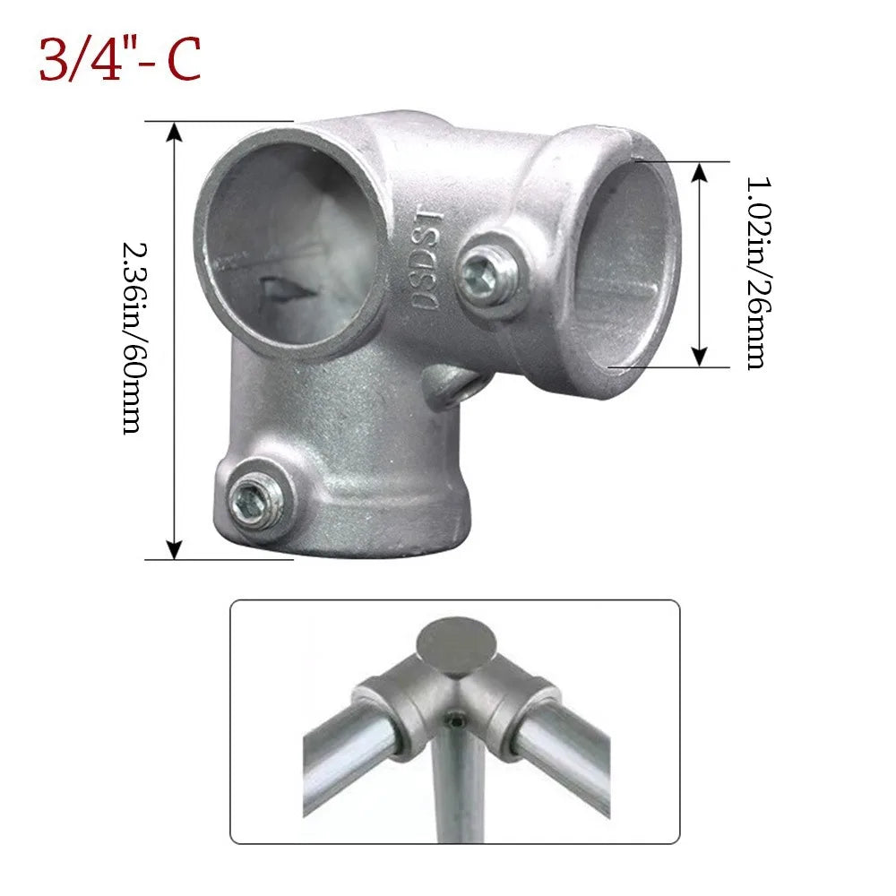 Aluminum Alloy Circular Pipe Connector 20mm 25mm Frame Fastener