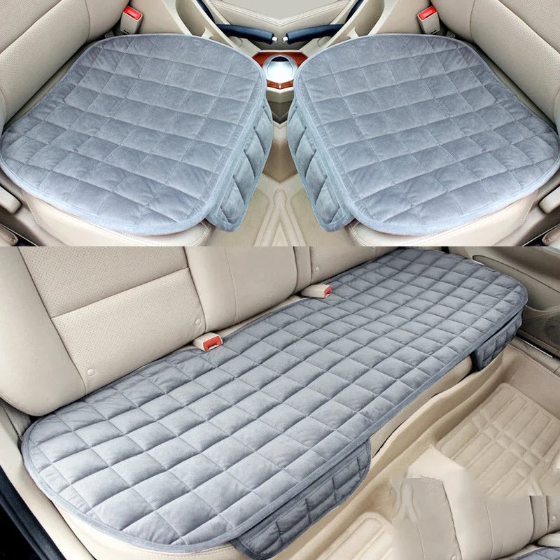 Universal Plush Car Seat Cover Set – 3-Piece Front & Rear