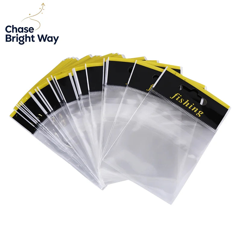 100-Pack Clear Fish Hook Bags – OPP Plastic Fishing Packaging