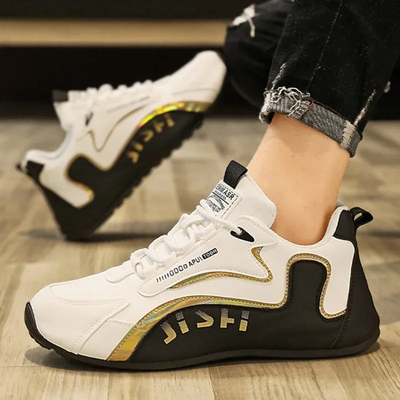 LEDP Men's Lightweight Leather Sneakers – Breathable Casual Shoes