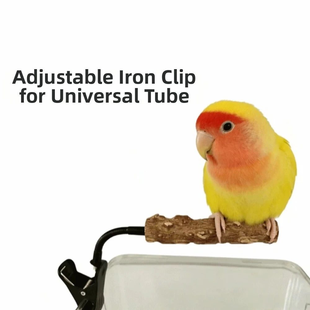 Wooden Parrot Perch Stand – Bendable Adjustable Bird Stand