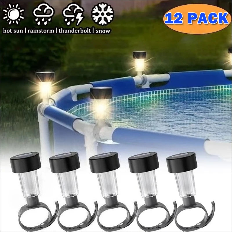 Solar Pool Fence Lights – Waterproof LED Lamps (1–12 Pack)