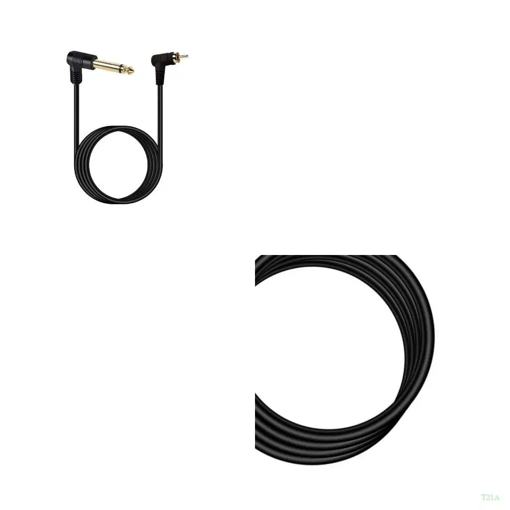 RCA to 6.35mm Stereo Cable 2M – Gold-Tipped Right-Angle Cord