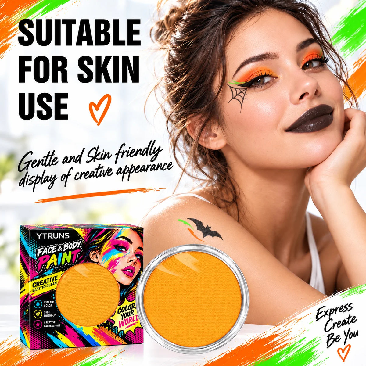 Halloween Face & Body Paint Palette – Water-Soluble Makeup