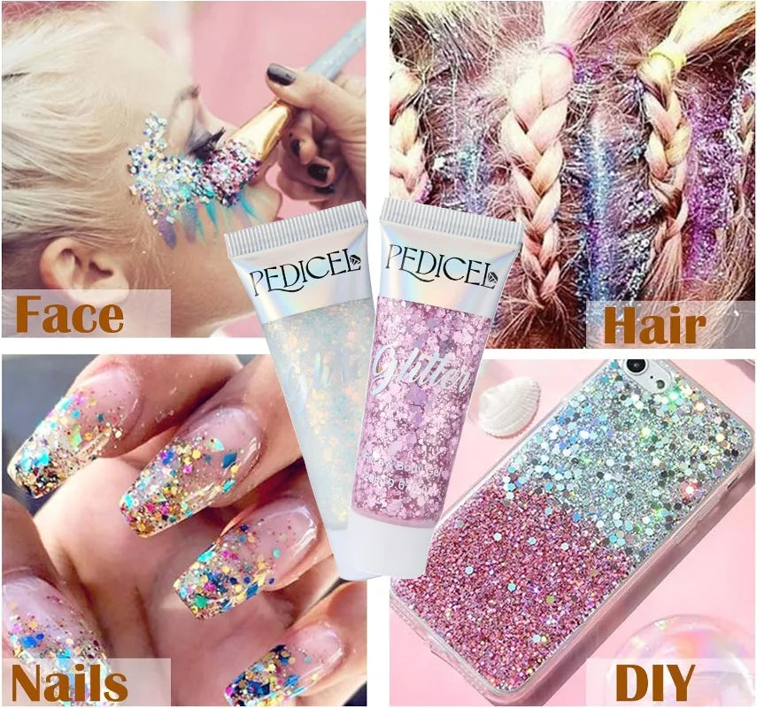 SAKSRAAR Mermaid Body Glitter Gel Cream – 6 Colors Face & Body