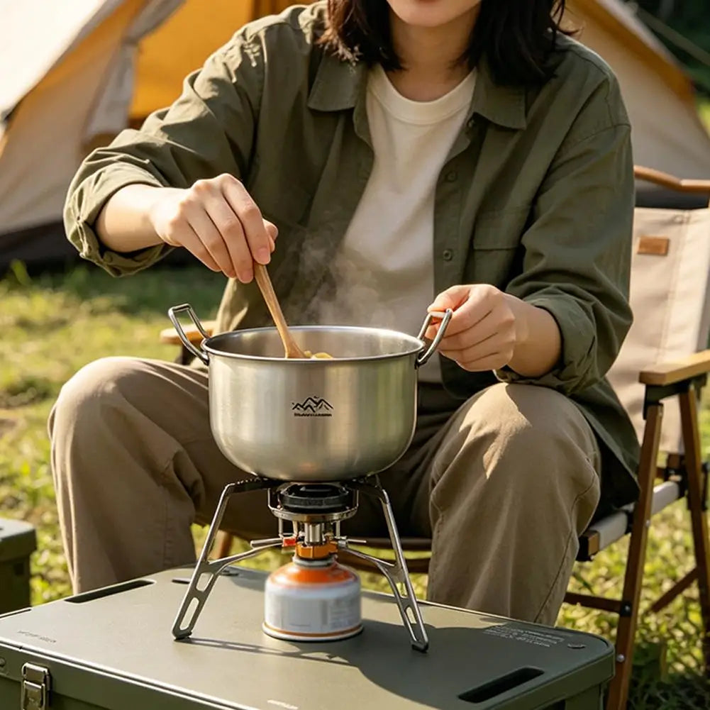 Titanium Camping Soup Pot 2-3L | Folding Handle Backpacking Cook
