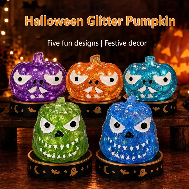 Halloween Pumpkin Skull Squeezing Toy – Sparkling Fidget Fun