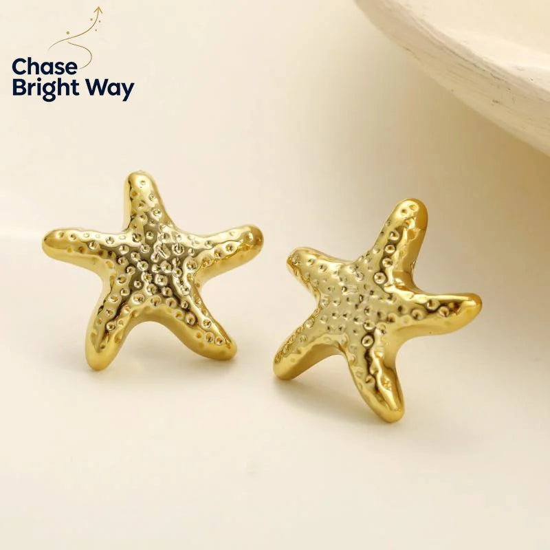 Ocean Shell Stud Earrings – Handmade Stainless Steel Jewelry