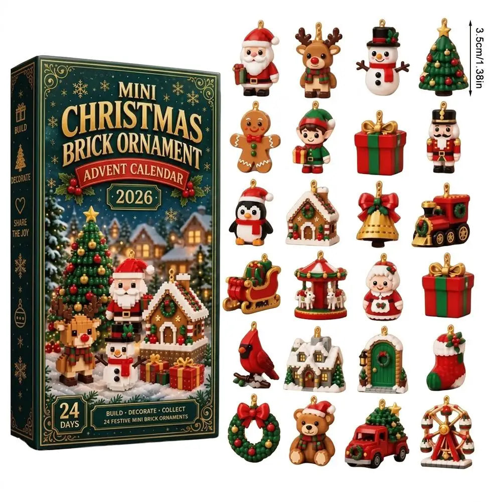 Christmas Advent Calendar – 24 PVC Ornaments Countdown
