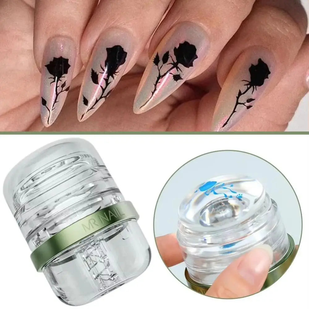 Silicone Telescopic Capsule Nail Art Stamper & Transfer Tool
