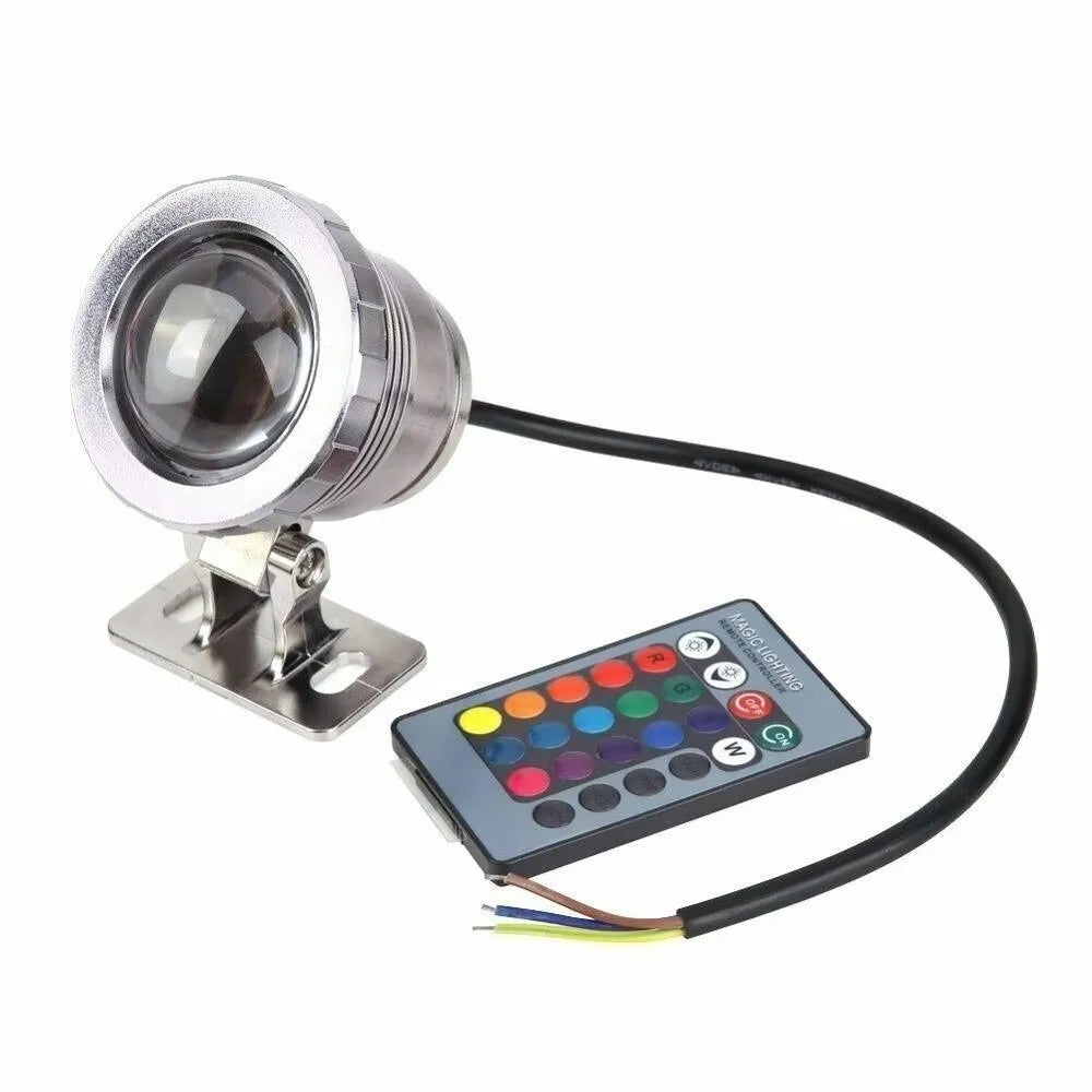 RGB Underwater Pool Spotlight 10W DC12V – Remote Color Changing
