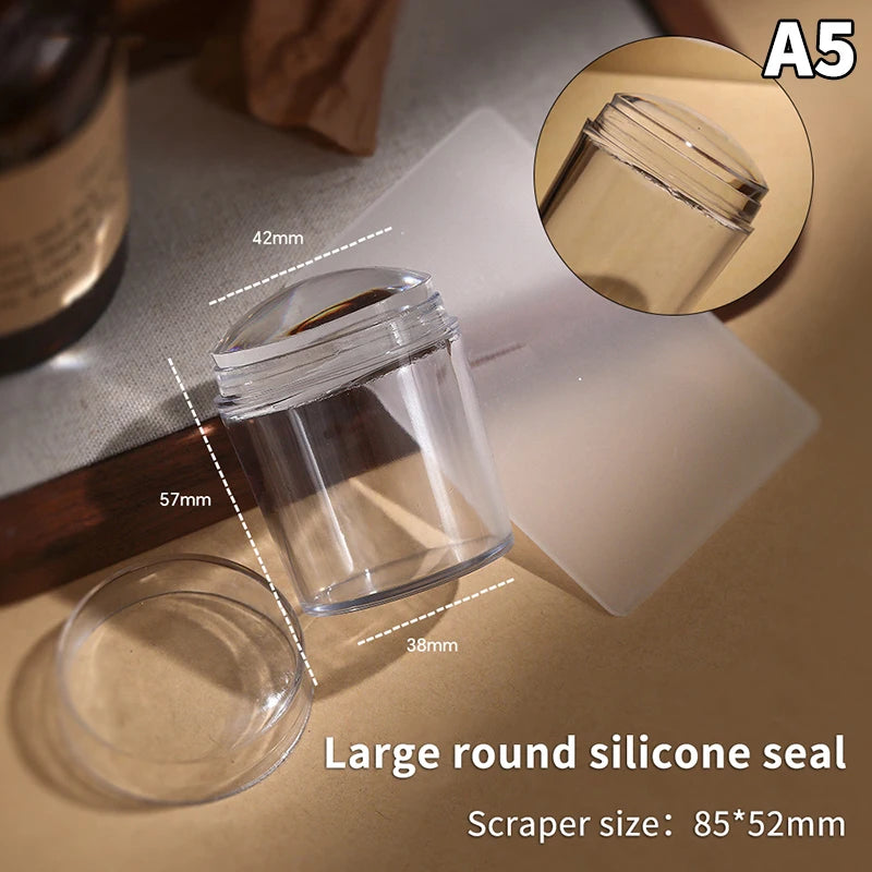 Silicone Nail Art Stamping Kit – Plate, Scraper & DIY Manicure