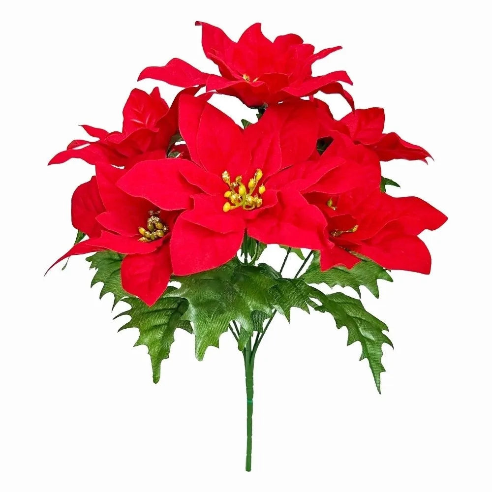 Gold & Red Artificial Christmas Flower Bouquet | DIY Xmas Decor