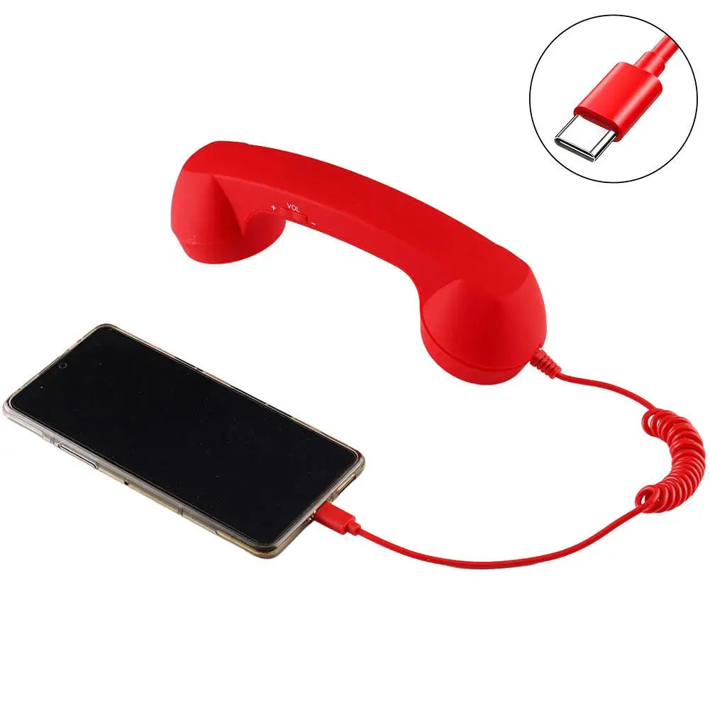 Retro Telephone Handset Type-C & 3.5mm Plug & Play Smartphone