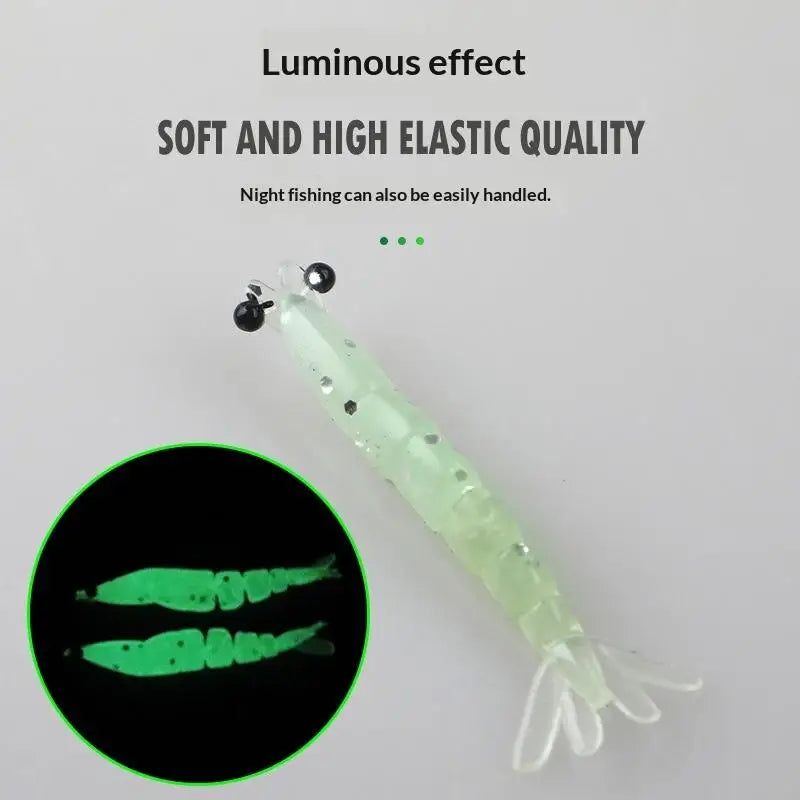 20-Pack Mini Soft Worm Shrimp Fishing Lures – 40mm Silicone Bait