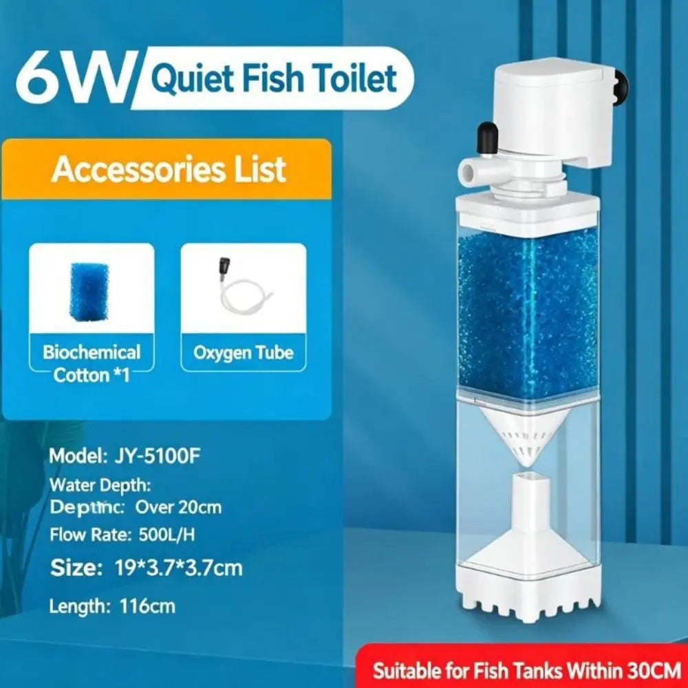 Silent Submersible Aquarium Filter Pump – Anti-Backflow 20W