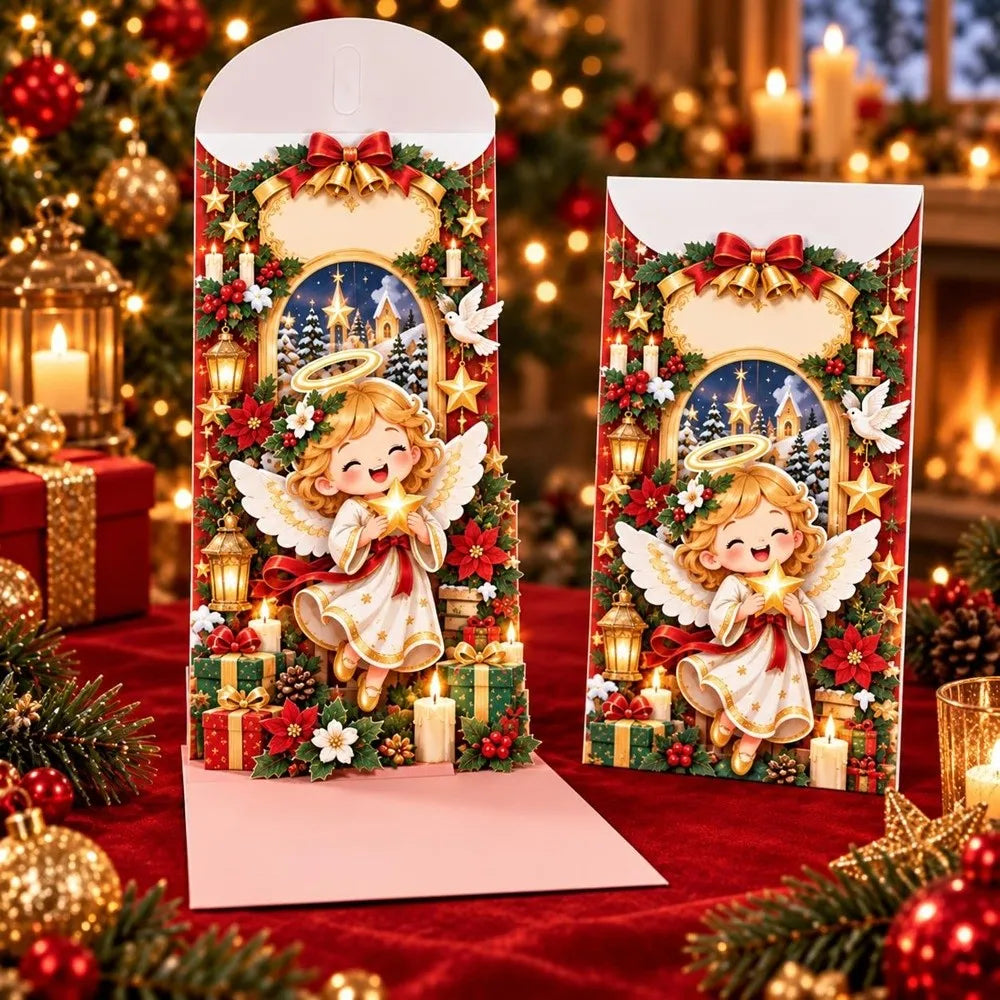 Pop-Up 3D Christmas Money Card – Santa & Snowman Gift Holder