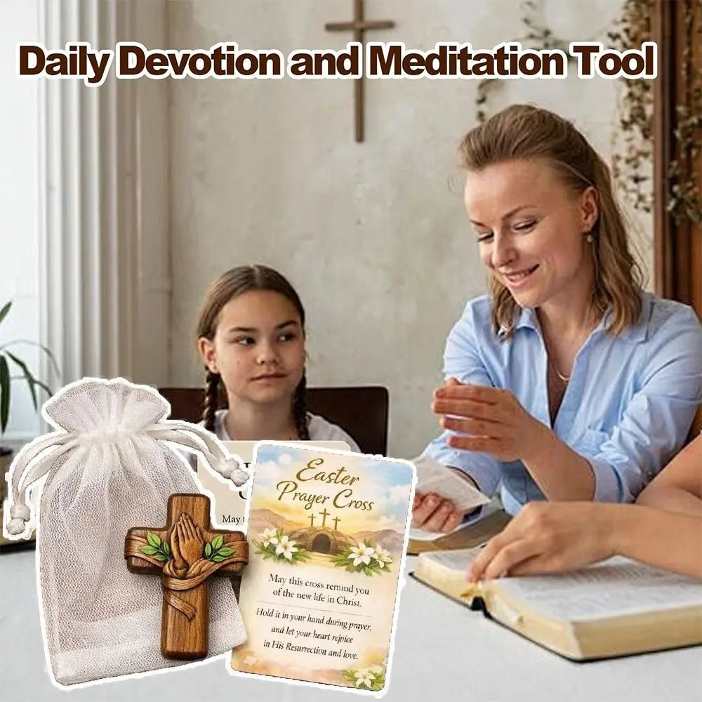 Wooden Pocket Cross with Drawstring Pouch – Faith Gift