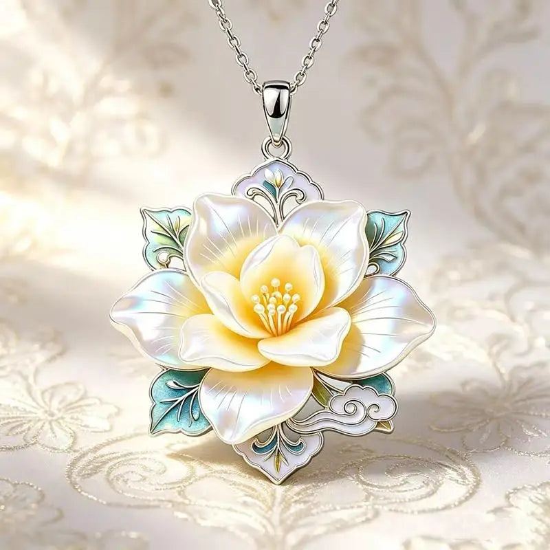 Nine-Tailed Fox Enamel Pendant Necklace | Chinese Mythology