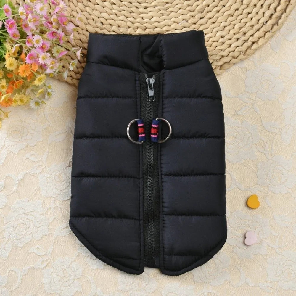 Cozy Padded Dog Jacket – Zipper Vest for Small & Medium Dogs