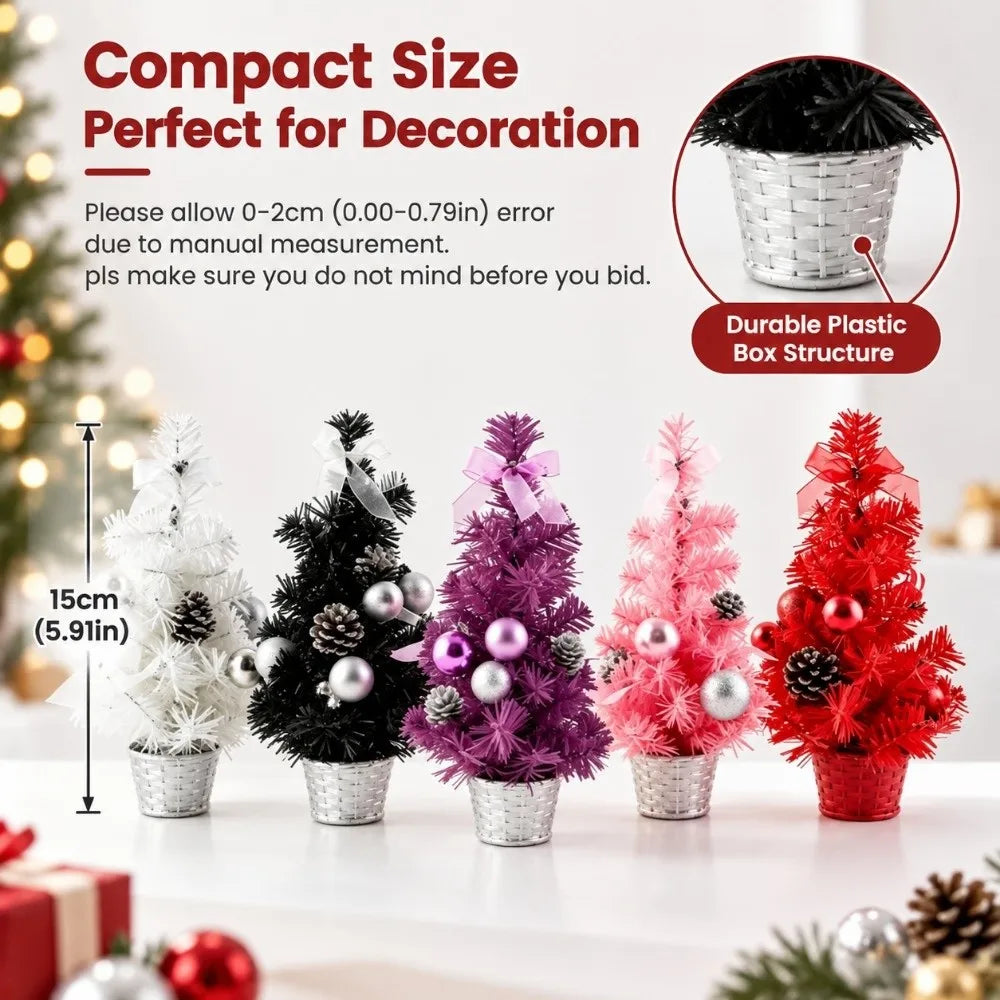 Mini Christmas Tree 15cm | Pre-Decorated Tabletop Holiday Decor
