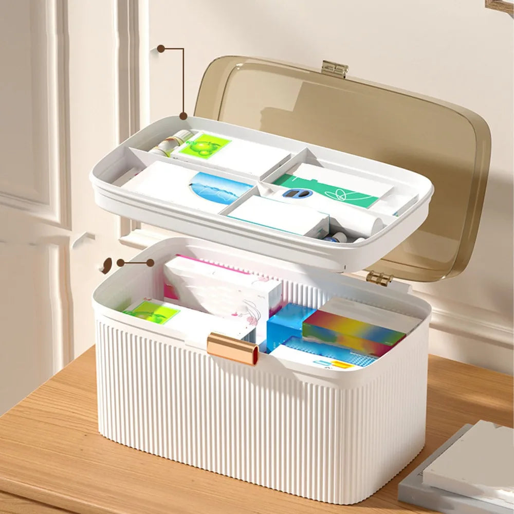 Double Layer Medicine Storage Box – Large Capacity First Aid Case