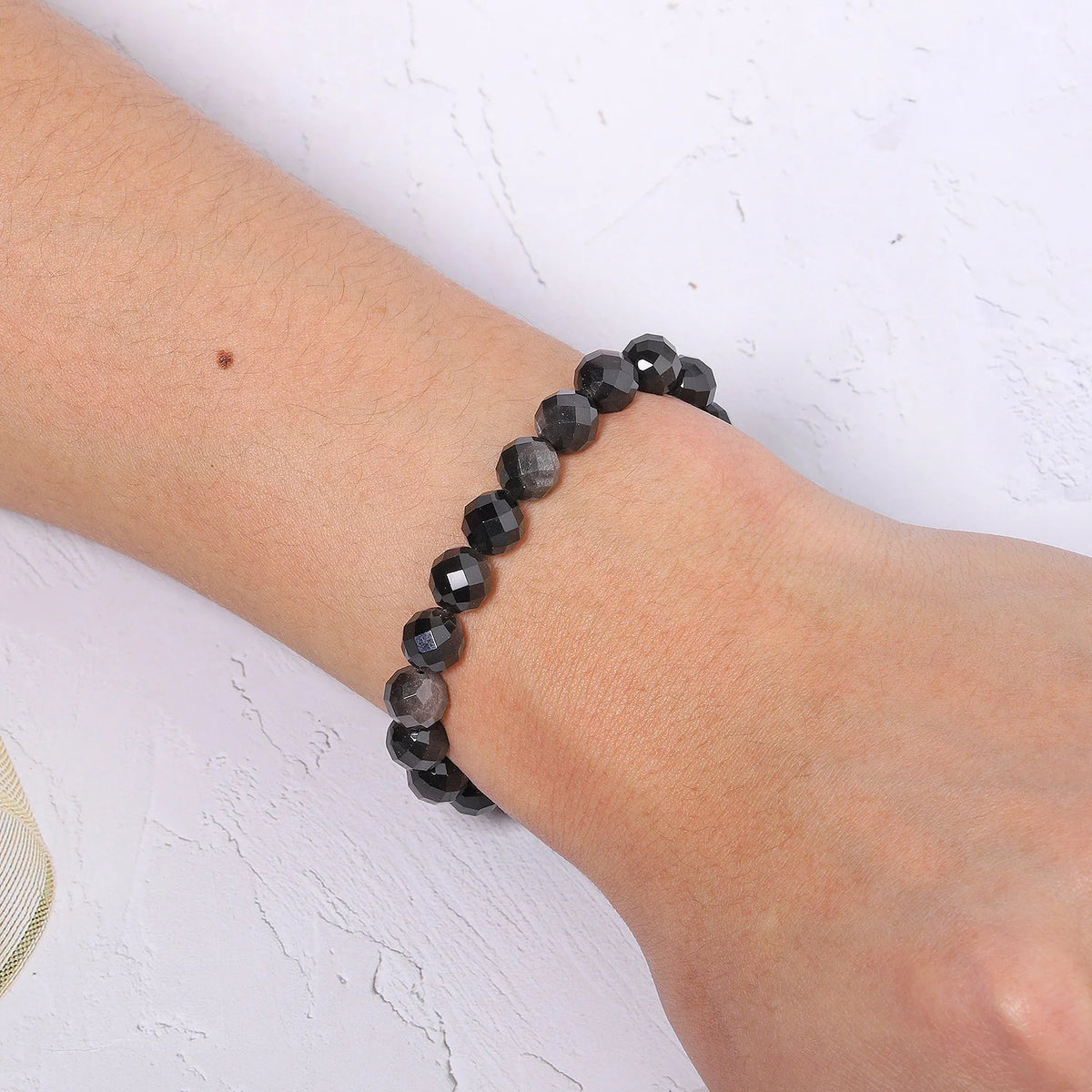 Silver Obsidian Faceted Round Beads 6mm 8mm 10mm – DIY Jewelry