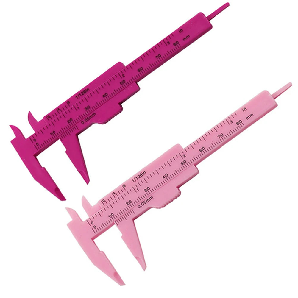 Rose Pink Sliding Caliper Ruler – Tattoo & PMU Measuring Tool