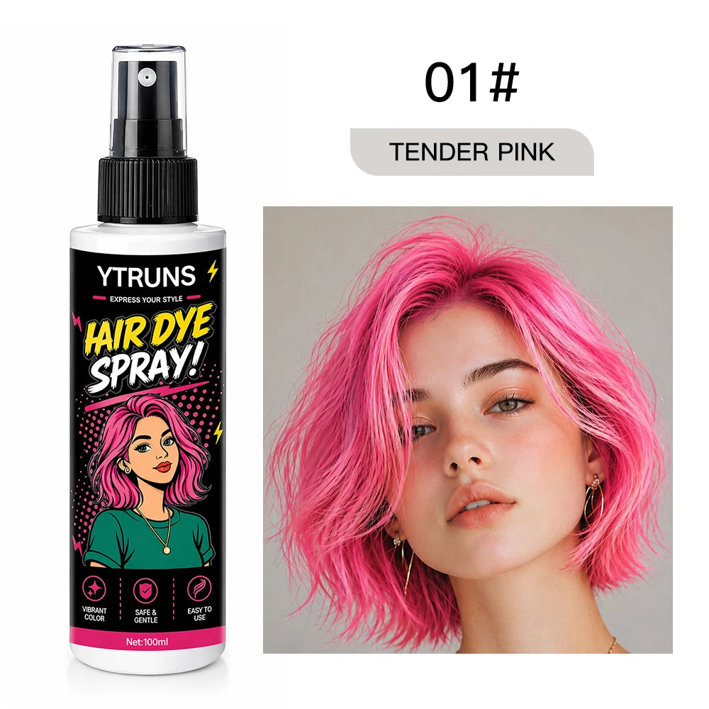 YTRUNS Temporary Hair Color Spray – Washable Quick Dry