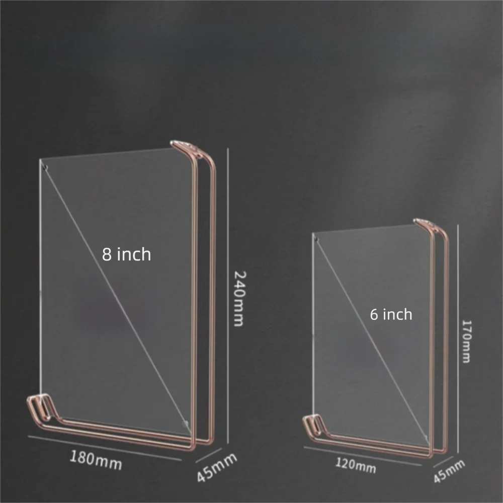 Acrylic Sign Holder Metal Stand – 6" & 8" Table Menu Display