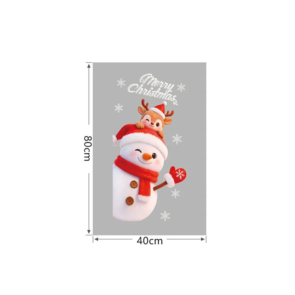 Christmas Window Stickers – Santa Snowman Snowflake PVC Decals