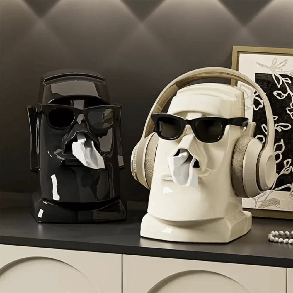 Moai Statue 3-in-1 Tissue Box & Desktop Organizer | ABS