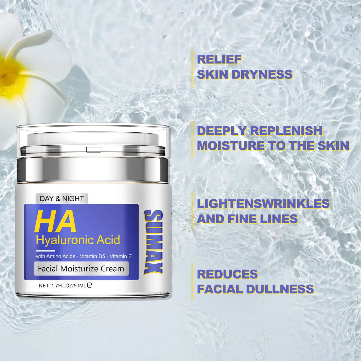 SUMAX Hyaluronic Acid Face Cream – Hydrating & Brightening