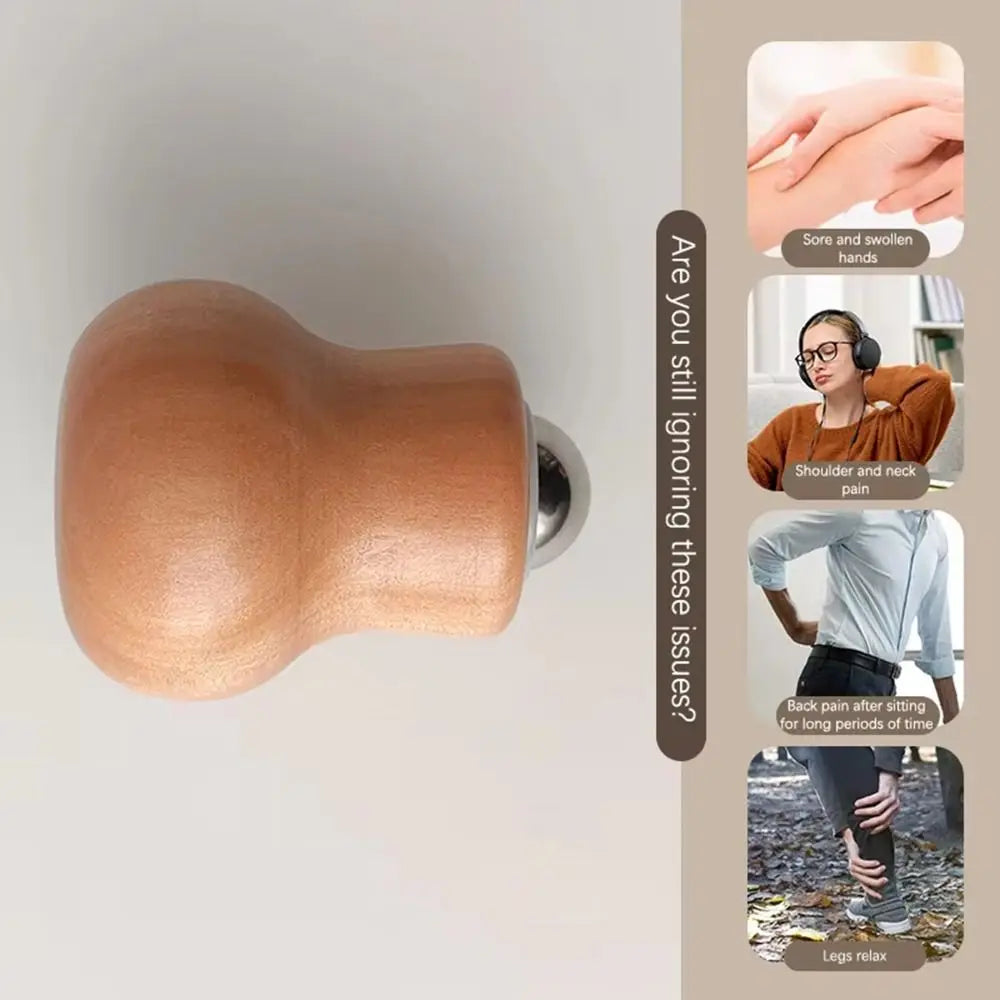 Wooden Handheld Facial Roller & Acupressure Massage Stick