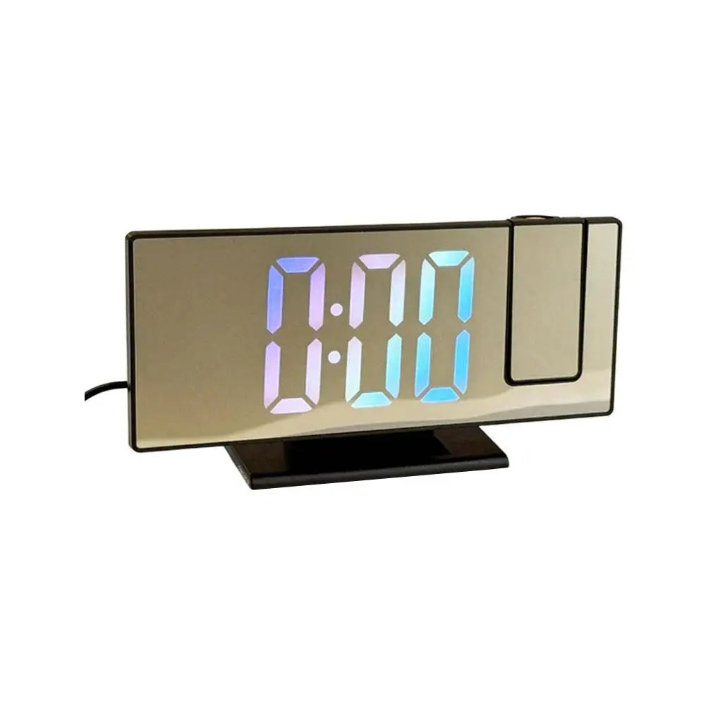 Projection Alarm Clock – LED Mirror Display, Temp & USB Power