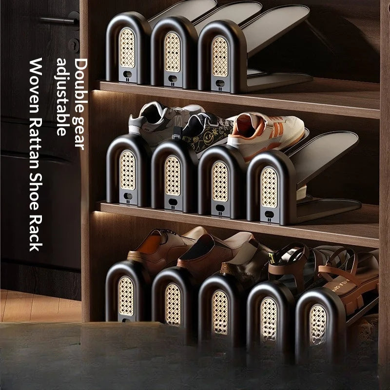 Adjustable Multi-Tier Retro Shoe Rack Organizer | Entryway