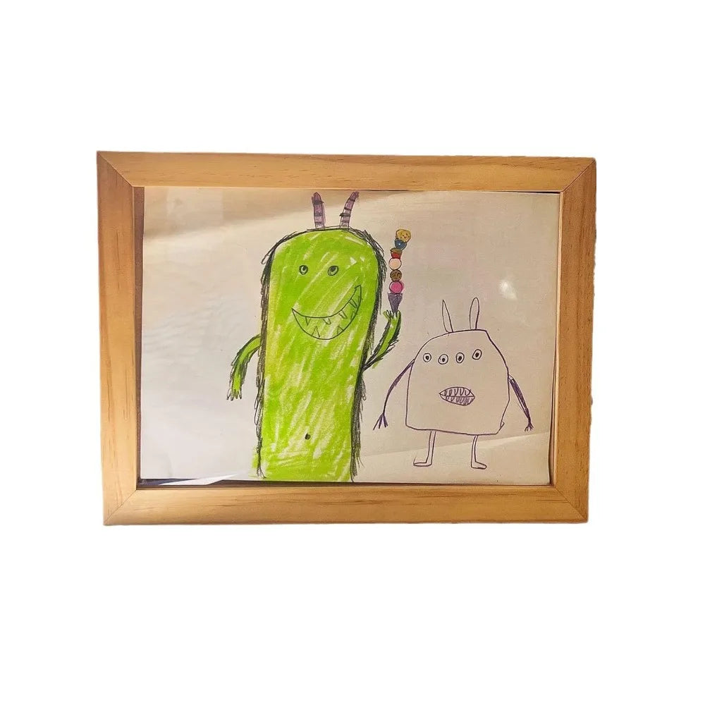 Wooden Kids Art Frame – Rotatable Changeable Photo Display