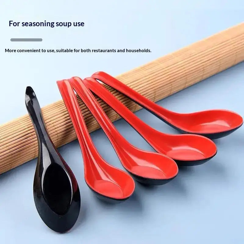 Japanese Melamine Ramen Soup Spoons 2-Pack | Long Handle